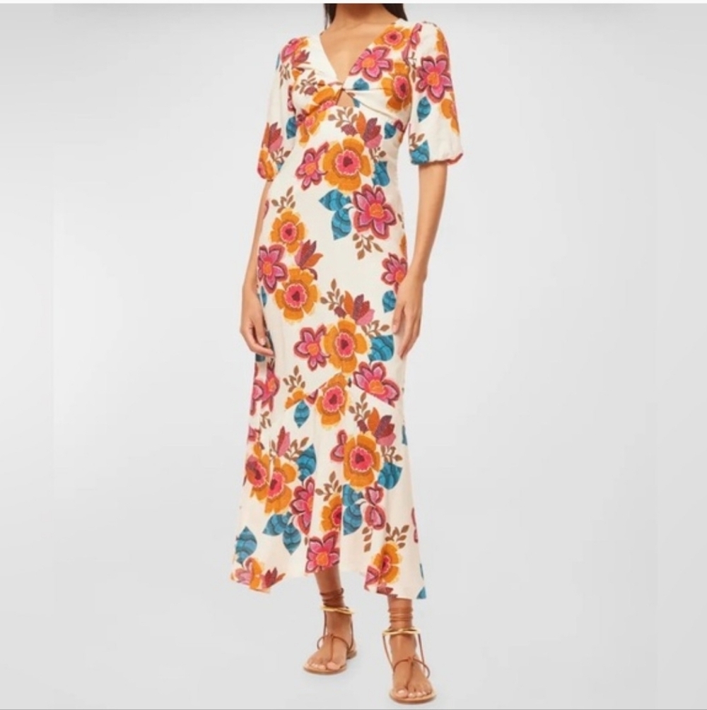 MISA Wallis Floral Midi Med Dress